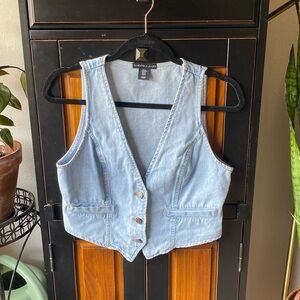Western style denim vest